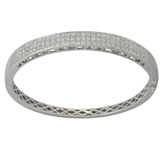 9491BG S925 SILVER BANGLE WITH DIAMOND