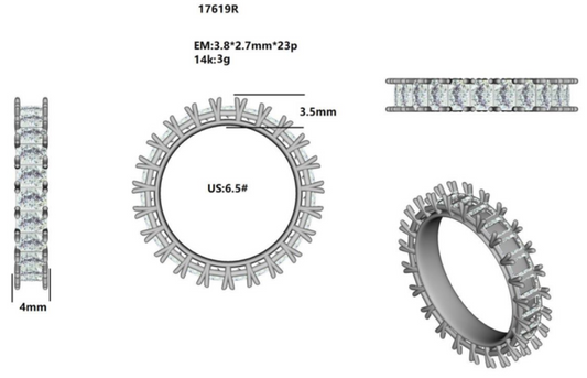 17619R 14K Gold Semi-Mount Ring